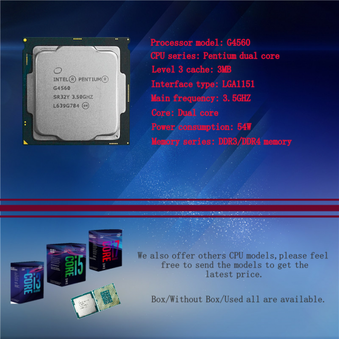 LGA 1151 마더를 위한 컴퓨터 부속 펜티엄 G4560 3.5GHz CPU